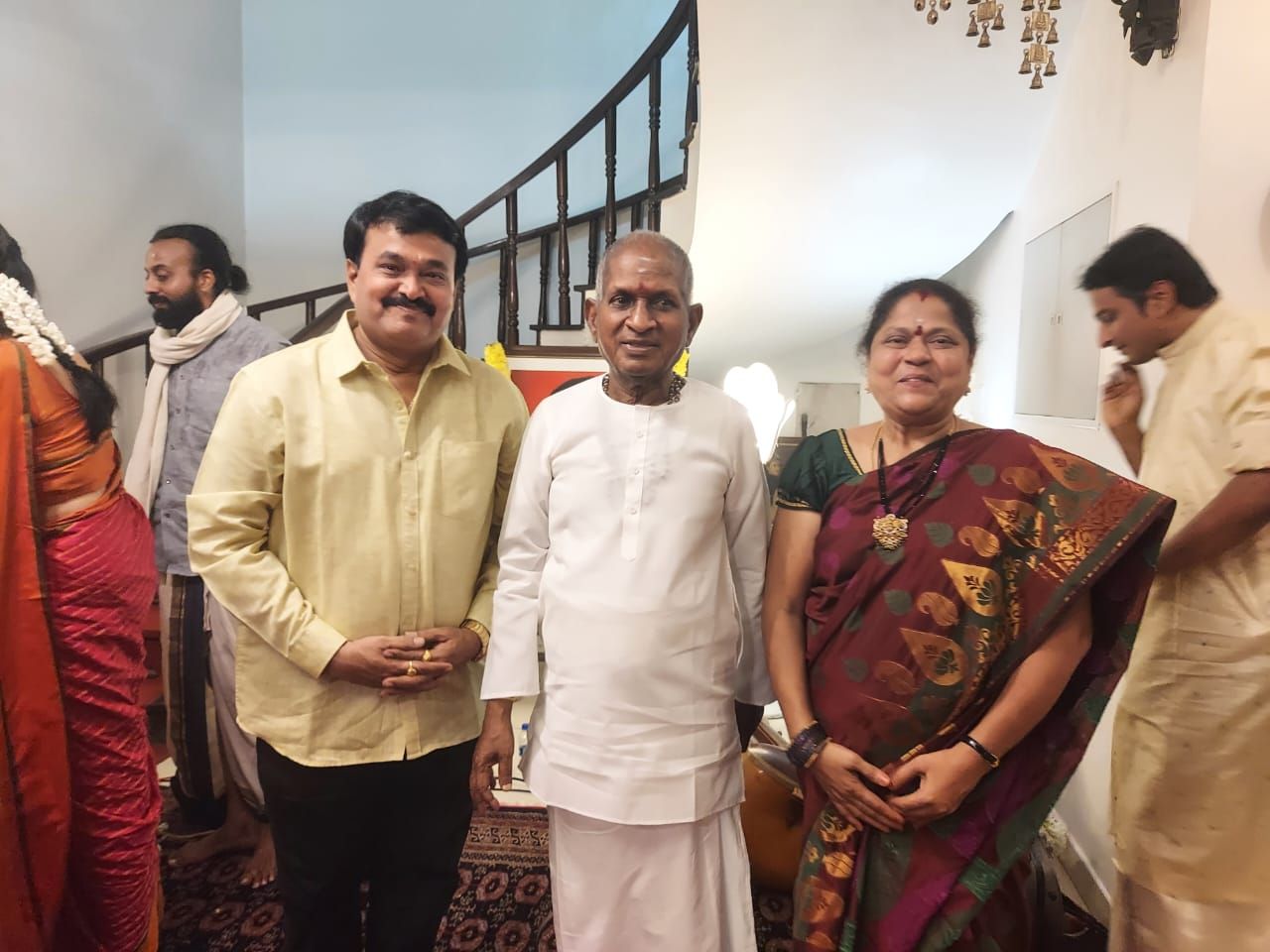 Ramu with fellow artists at a gathering