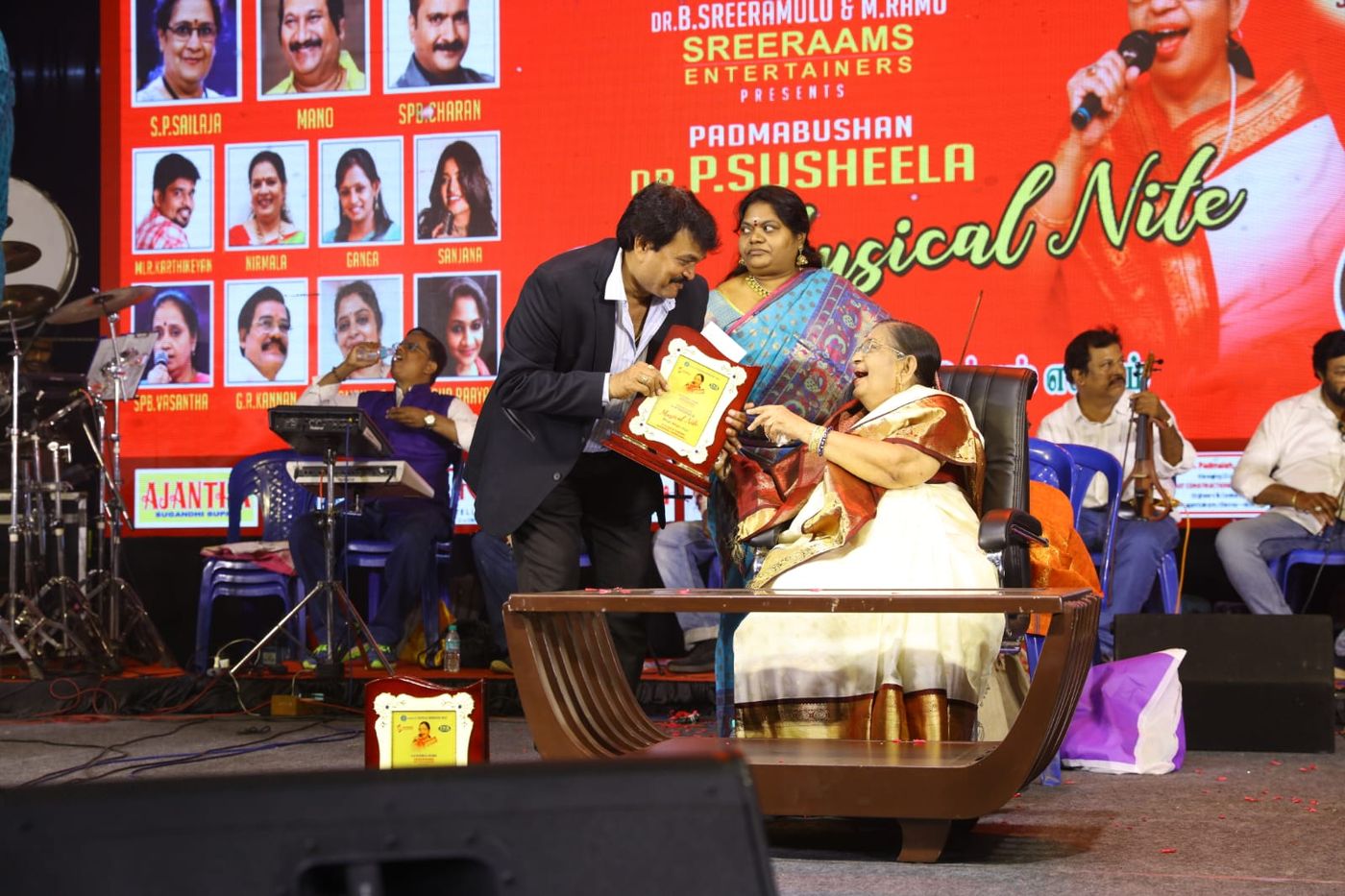 Ramu on stage at the P. Susheela Musical Nite