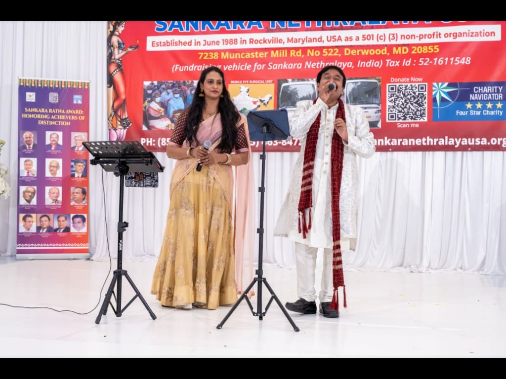 Ramu singing at a Sankara Nethralaya USA charity concert
